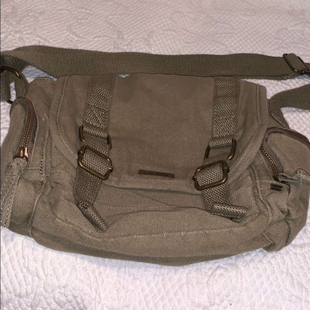 Billabong army green canvas crossbody satchel bag